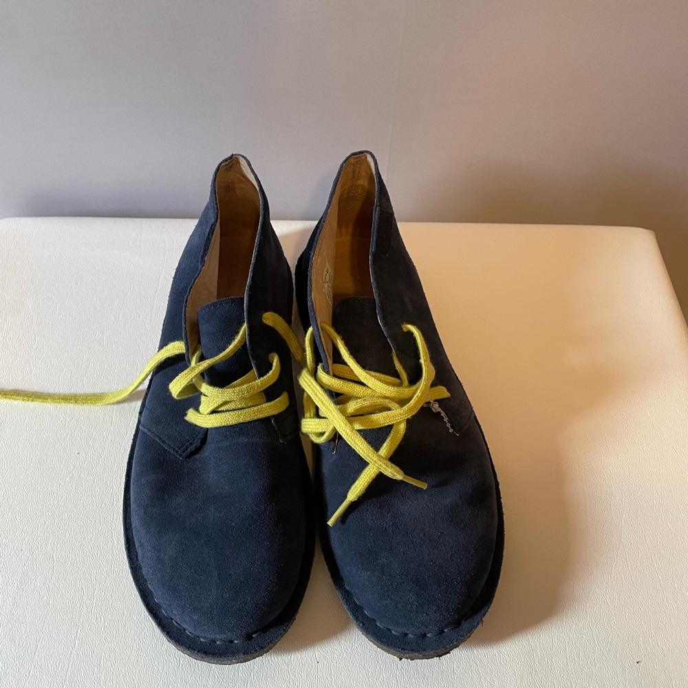 LL BEAN Kids Navy Suede Lace Up Chukka Oxford Shoes Size 6
